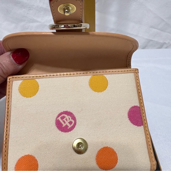 Dooney & Bourke Cream Wallet with Pink and Orange Dots - Picture 5 of 13